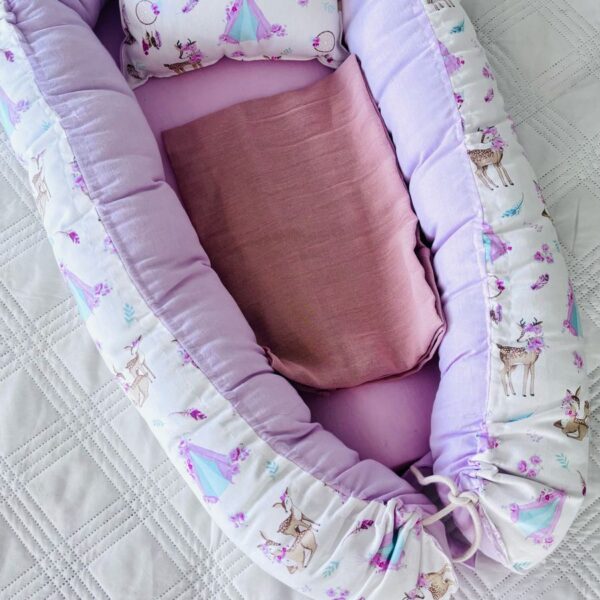 MOISES NIDO NIDO CON BASE PARA DORMIR PORTATIL + ALMOHADA