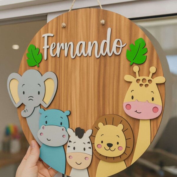 Cartel Con el nombre de tu bebe / 30 cm / Globo / Oso/ Animales / Principito / Elefante / Arcoiris / Ciervo